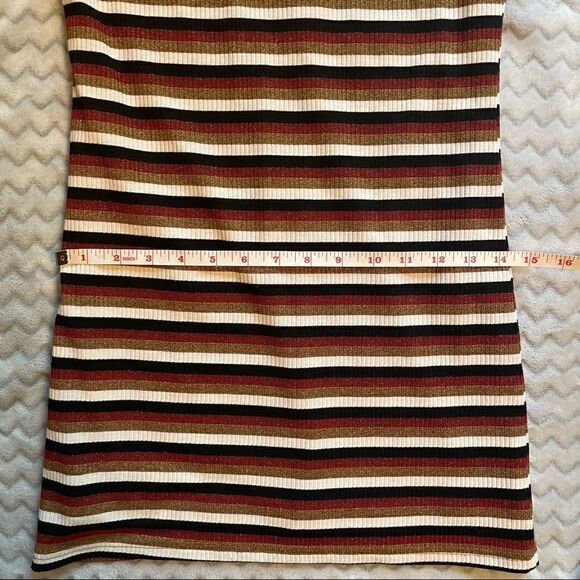 Metalic Striped 90s Y2K Tank Bodycon Dress M - Picture 9 of 10